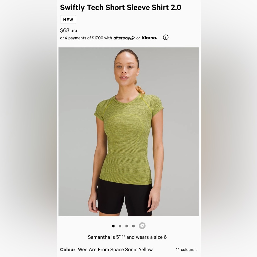 NWT LULULEMON Swiftly Tech Short Sleeve Shirt 2.0